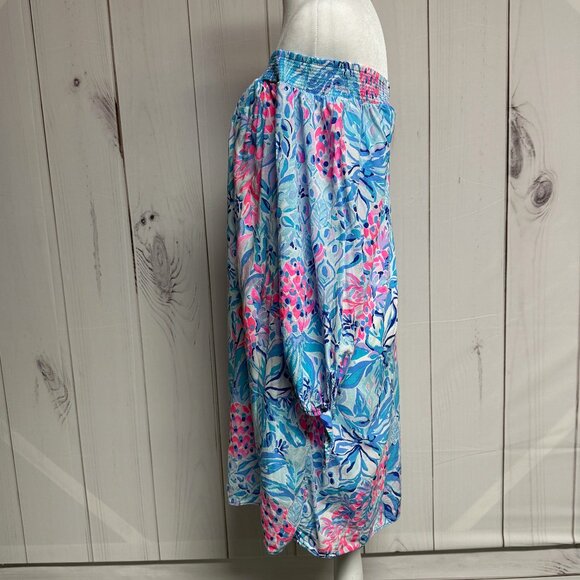 Lilly Pulitzer Maryellen OTS Dress Zanzibar Party Princess M EUC - Picture 3 of 11